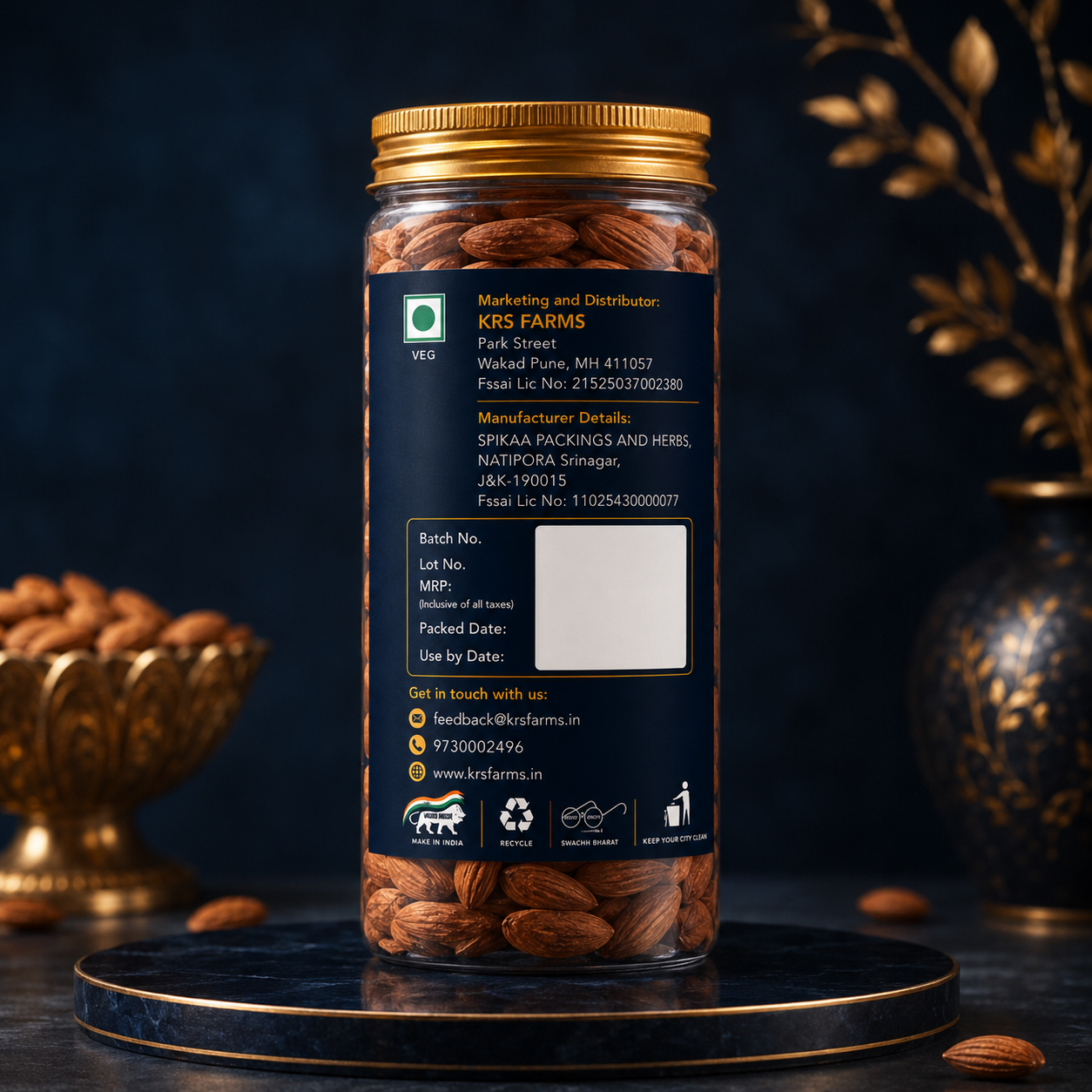 Kashmiri Mamra Badam Grade : A++ | Rich in Vitamin E, Protein, Calcium, and Source of Iron, Dietary Fibre