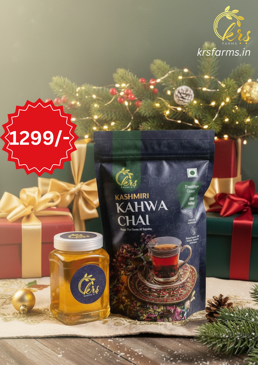 Kashmiri Kahwa and Acacia Honey Combo | 200 g Kahwa and 500 ml Honey
