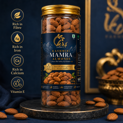 Kashmiri Mamra Badam Grade : A++ | Rich in Vitamin E, Protein, Calcium, and Source of Iron, Dietary Fibre